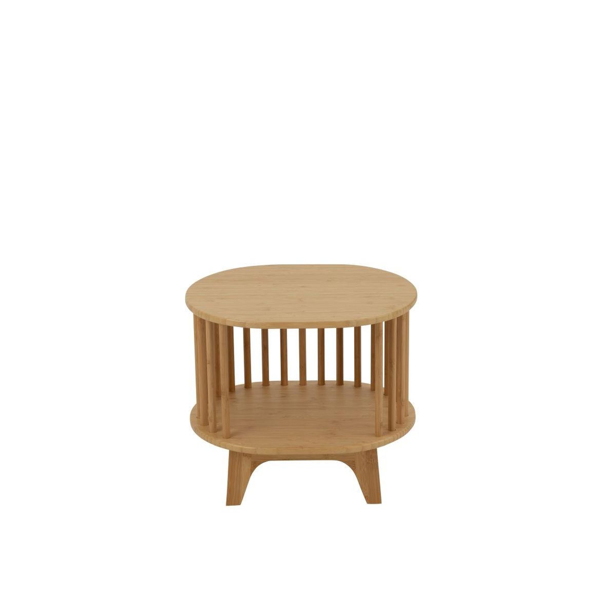Voir la diapositive 2 : J-LINE Table de chevet en bambou  live  46cm naturel