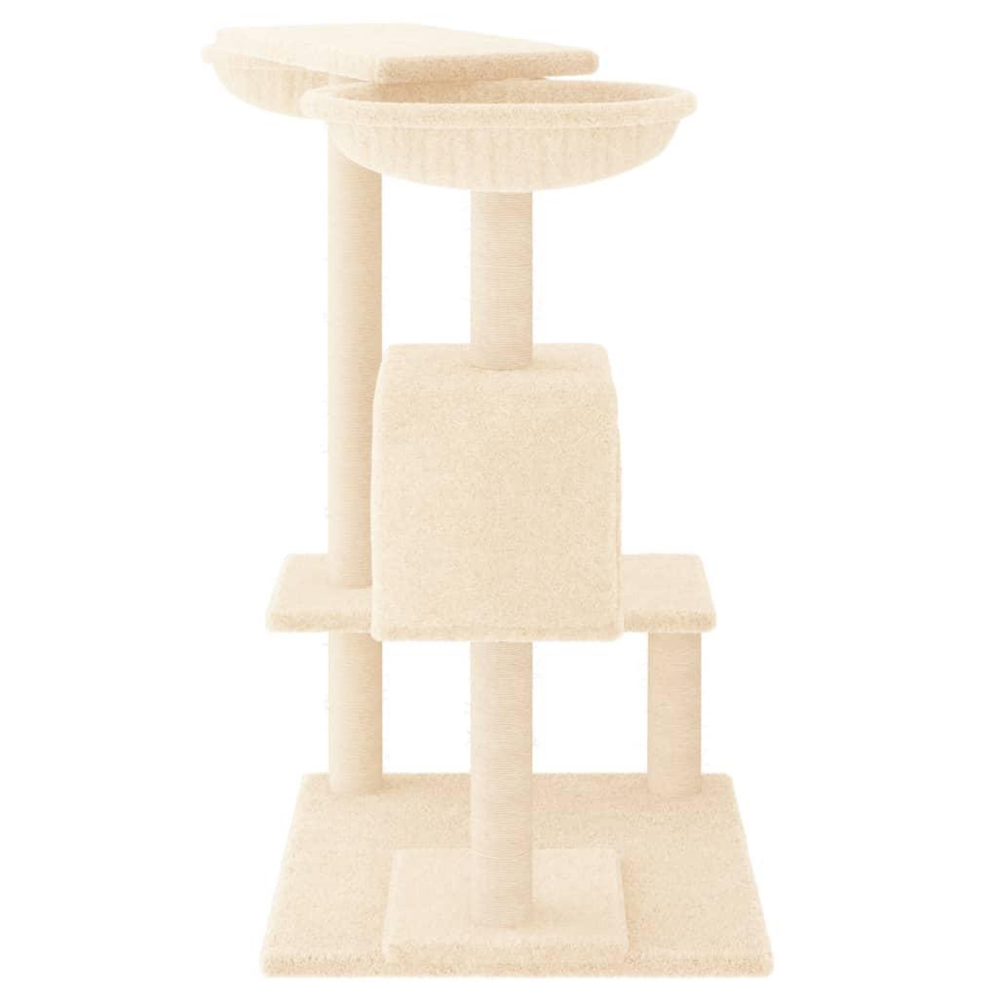 Voir la diapositive 4 : VIDAXL Arbre a chat avec griffoirs creme 82 cm