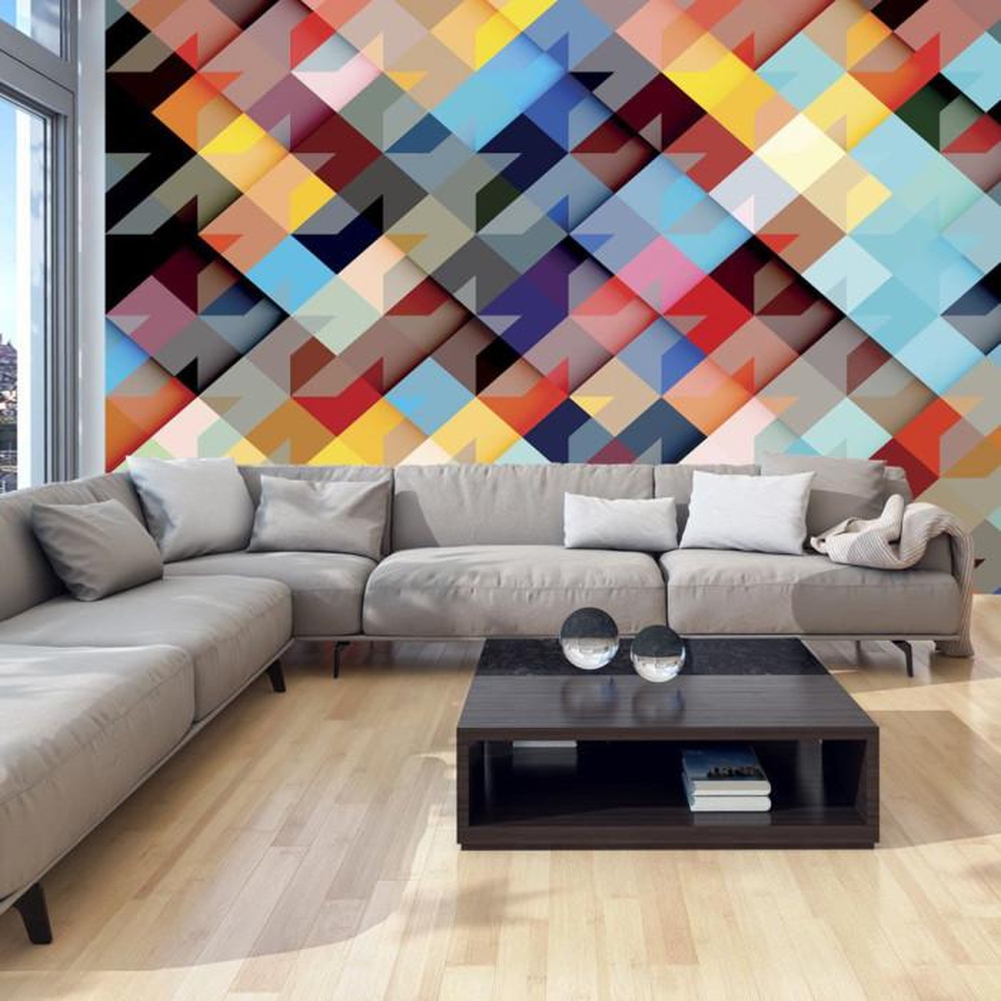 Paris Prix Papier Peint  Colour Patchwork. Coloris disponibles : Multicolore