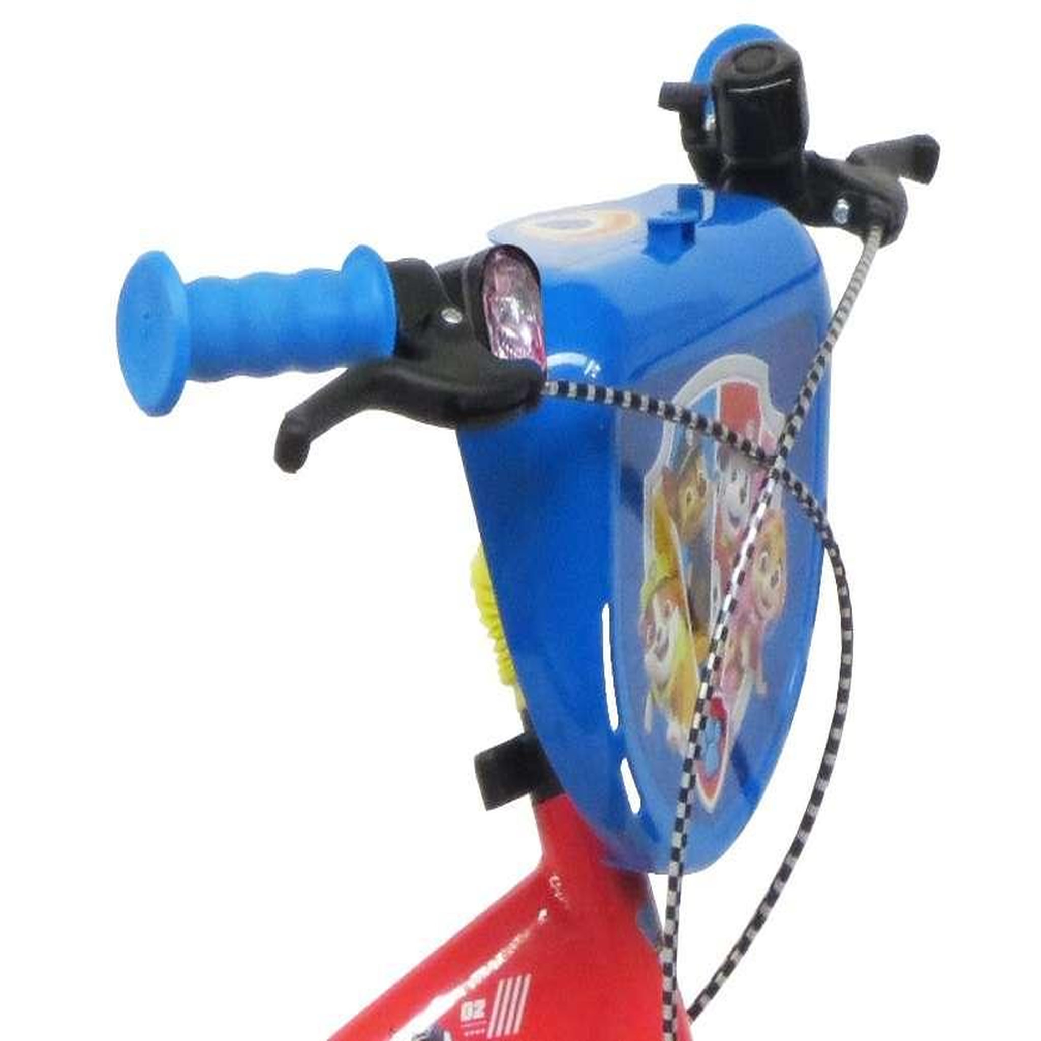 Voir la diapositive 3 : Nickelodeon Vélo enfant - Modèle 16'' Pat Patrouille + Casque pour enfant de 105/120 cm avec stabilisateurs - 2 freins - Plaque décorative avant - Porte bidon