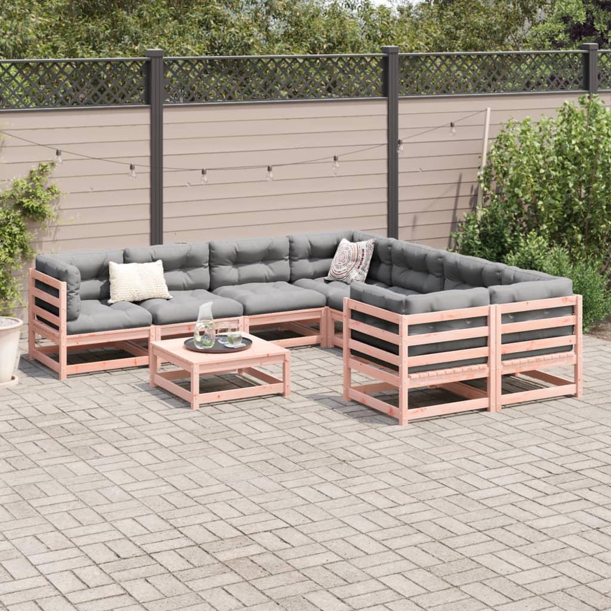 Voir la diapositive 3 : VIDAXL Salon de jardin 9 pcs bois massif sapin de douglas