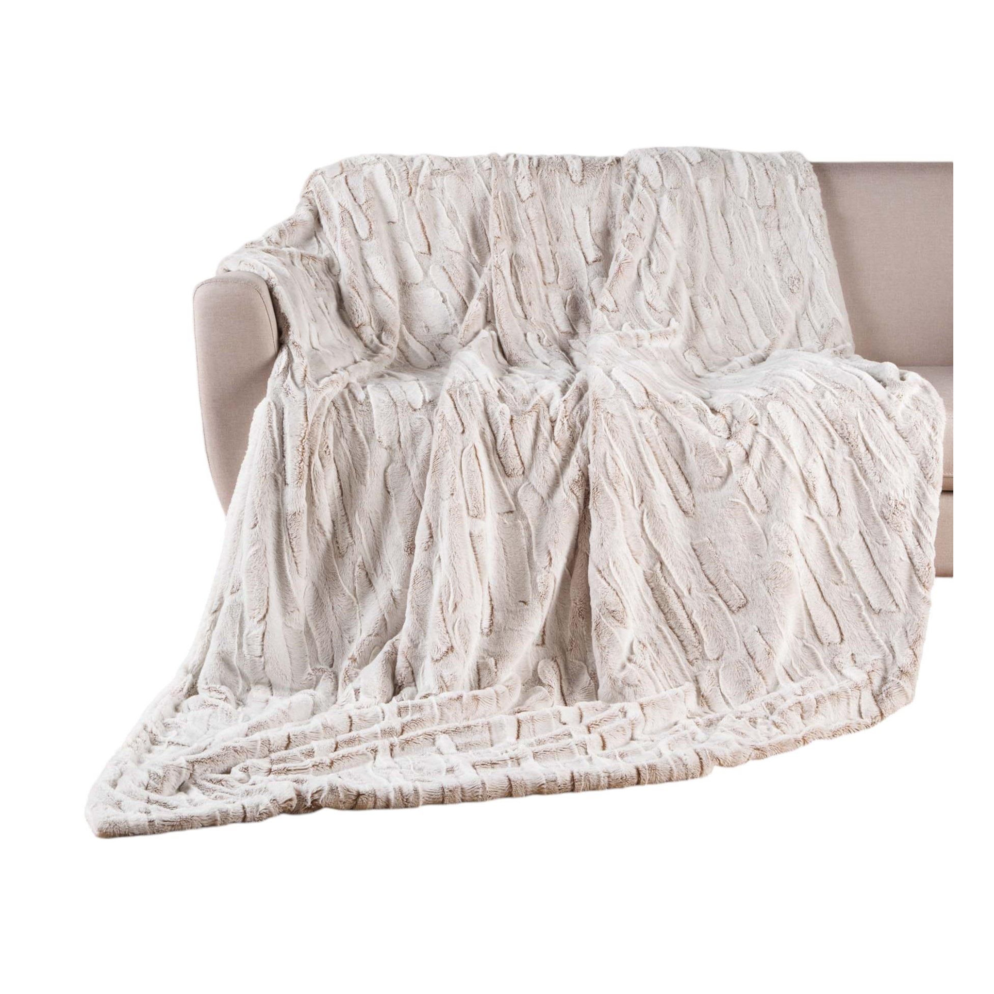 Eden Plaid a poils doux et sherpa lynx. Coloris disponibles : Beige