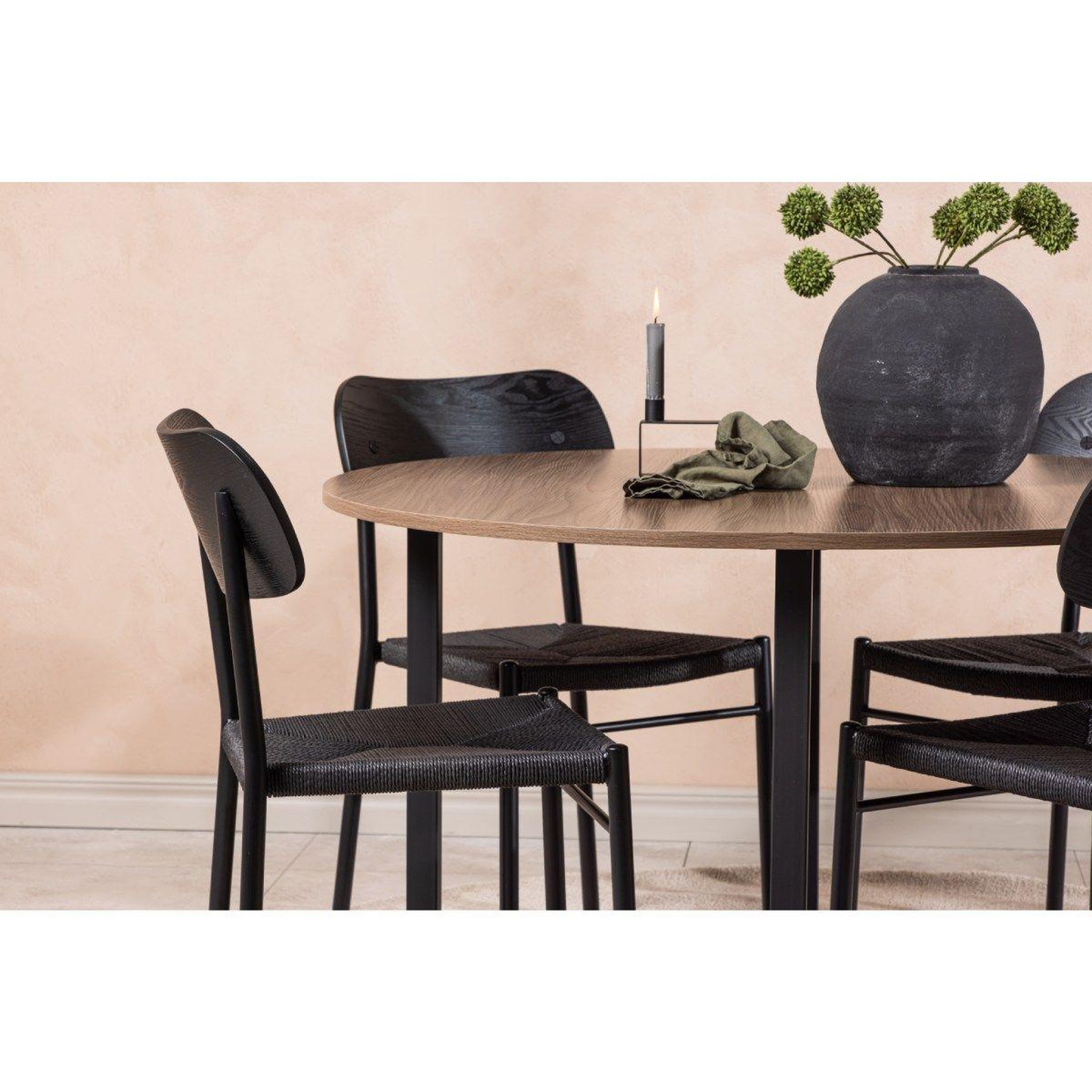 Voir la diapositive 6 : Paris Prix Table à manger ronde  durango  120cm noyer & noir
