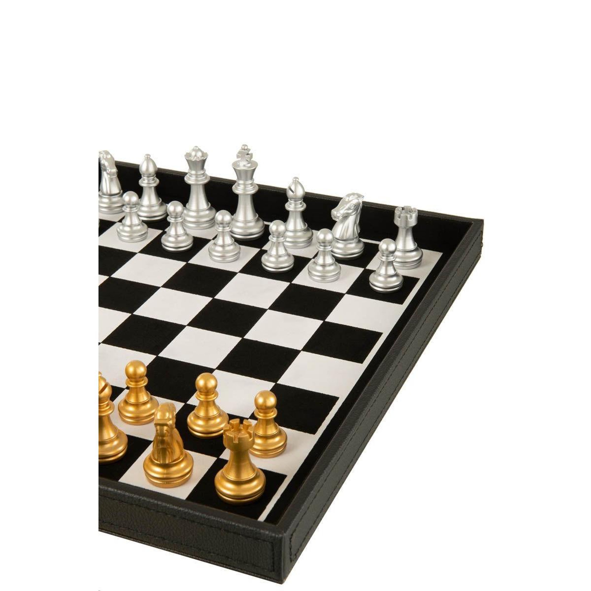 Voir la diapositive 6 : J-LINE Boîte jeux de cartes & échiquier  ezra  35cm noir