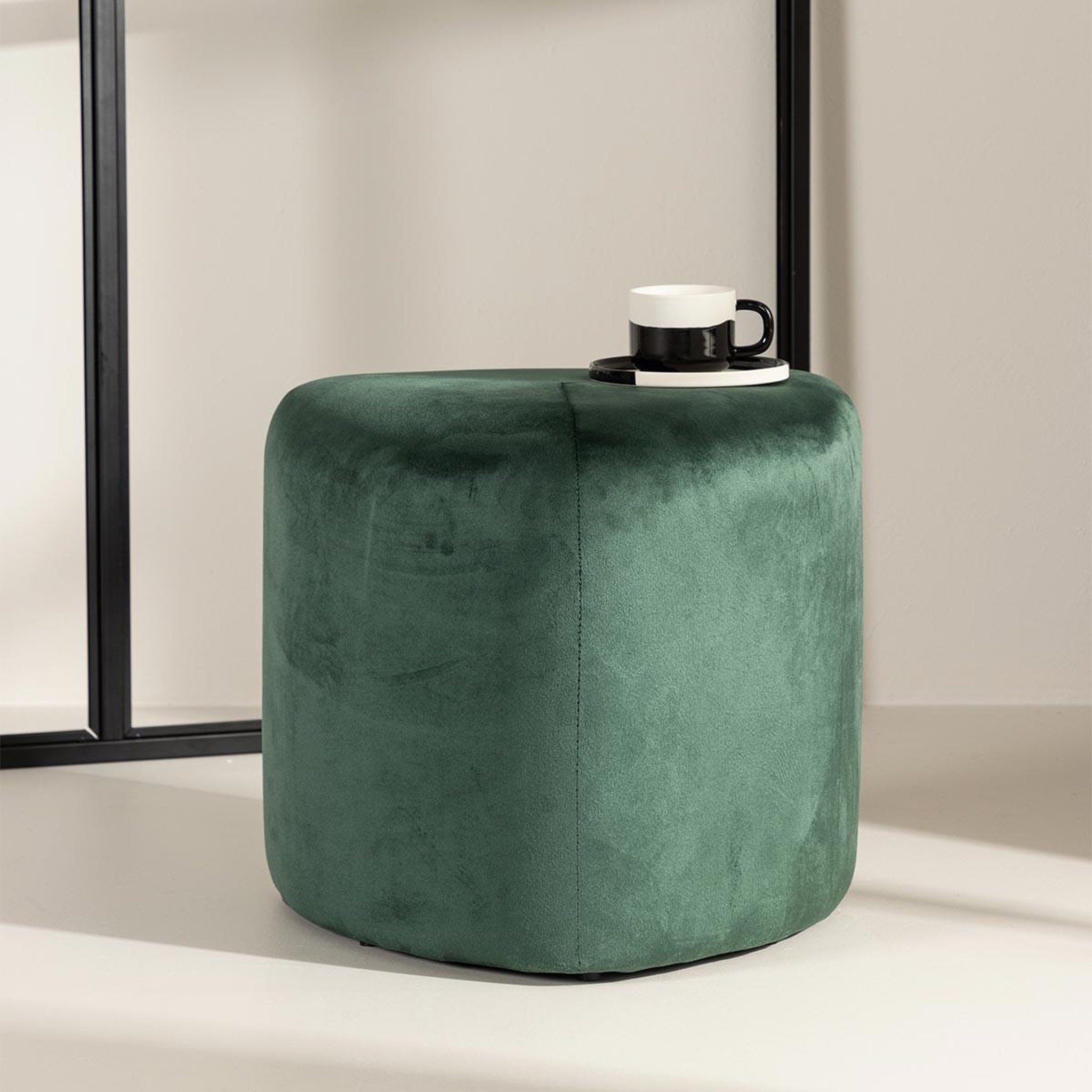 Voir la diapositive 4 : Paris Prix Pouf en velours  peg  46cm vert