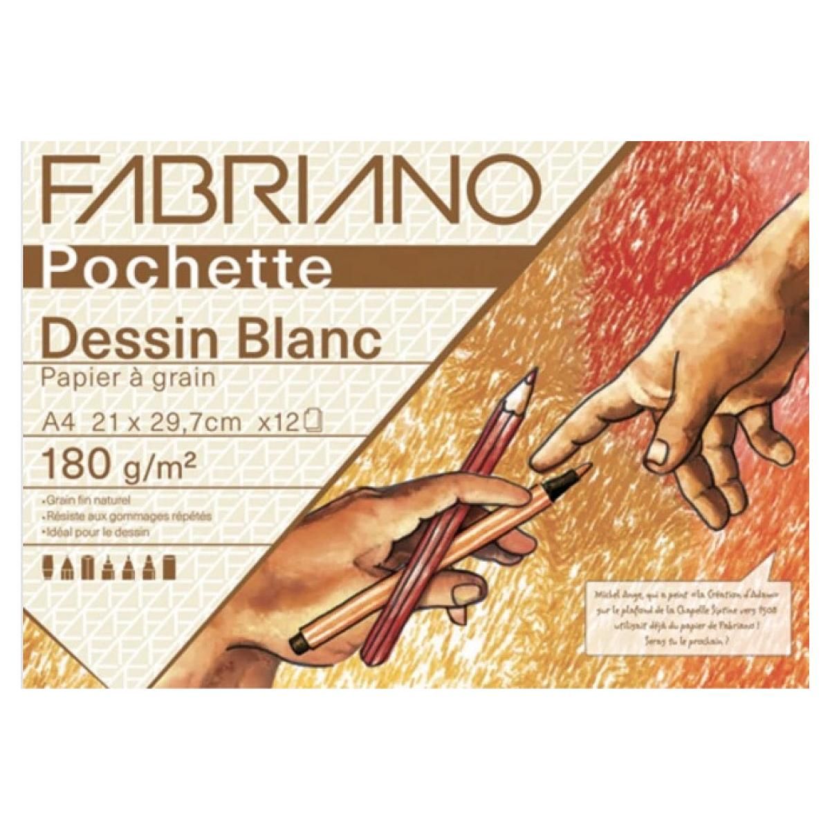 Oz International Pochette Dessin Blanc Papier a grain