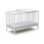 WEBABY Lit bébé 60 x 120 cm avec plan à langer - Blanc