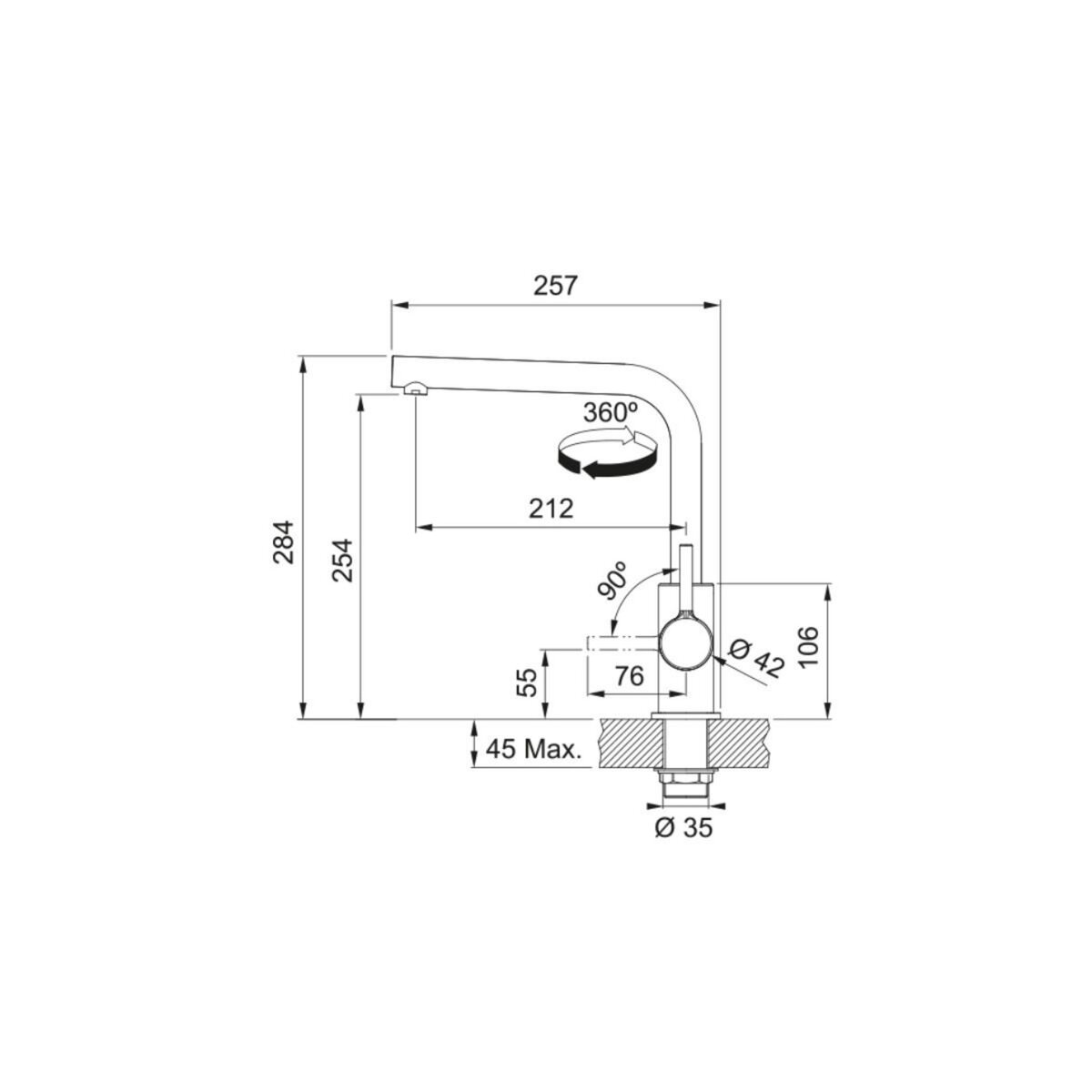 franke Mitigeur évier monocommande chromé - 294590SBVL