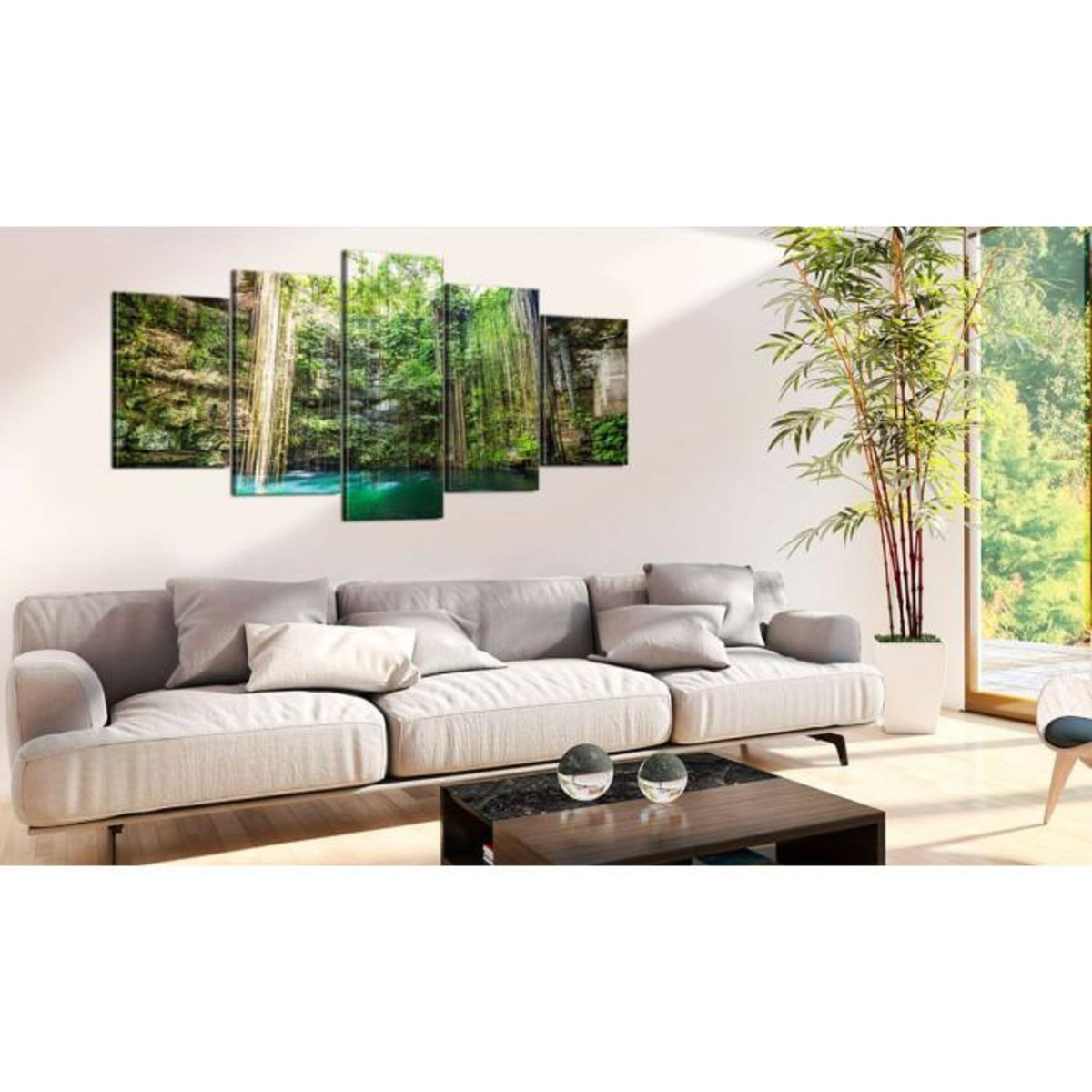 Paris Prix Tableau Imprimé  Cascade Parmi des Arbres