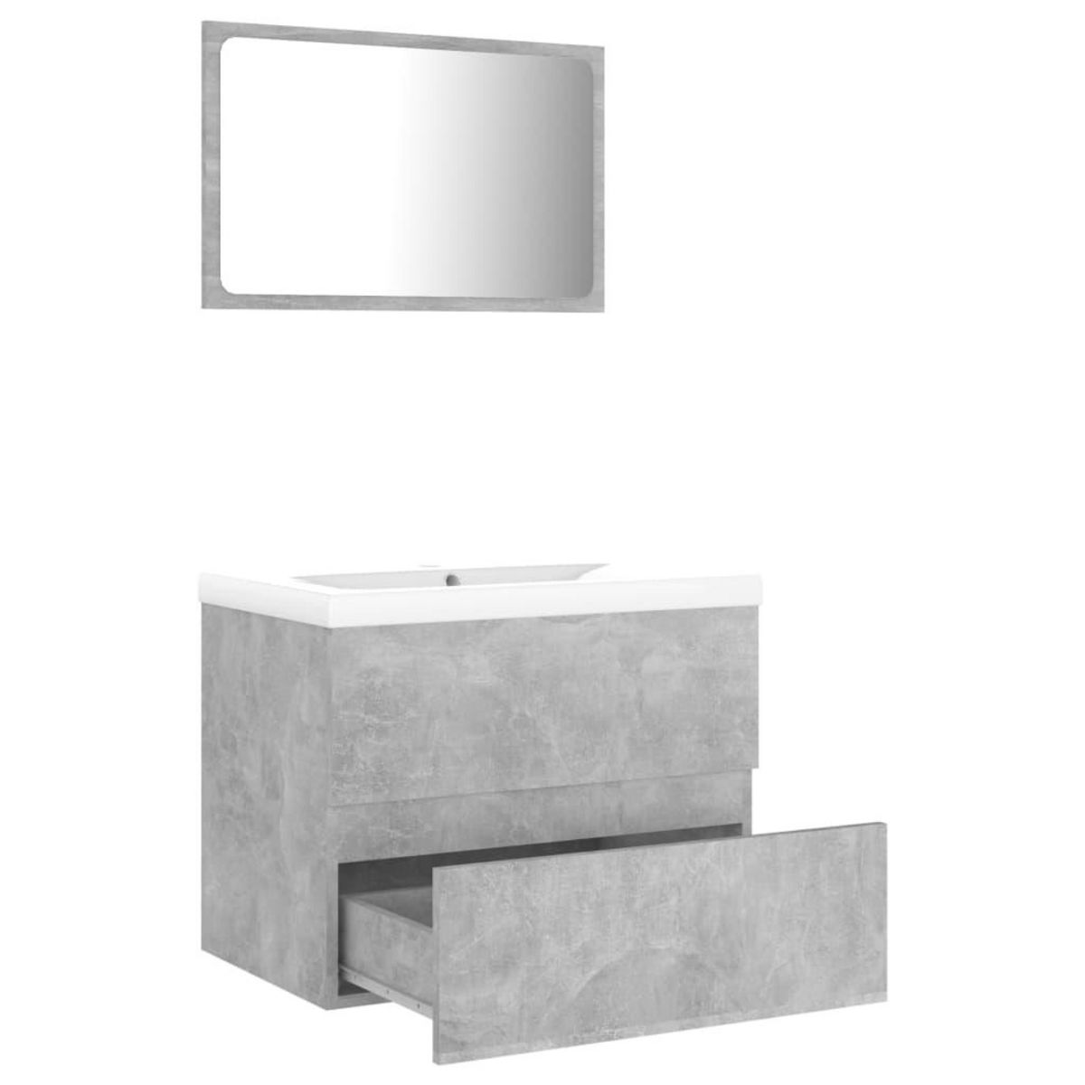 VIDAXL Ensemble de meubles de salle de bain gris beton bois ingenierie