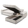 Voir la diapositive 4 : BEST MOBILIER Bianca - canapé d'angle droit 4 places convertible avec coffre en tissu texturé