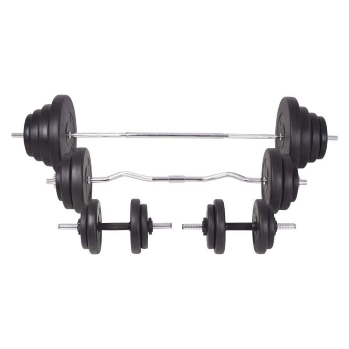 VIDAXL Ensemble d haltères et barres d haltères 120 kg