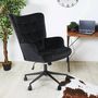 Voir la diapositive 5 : Paris Prix Fauteuil de Bureau Velours  Verner  96cm Noir
