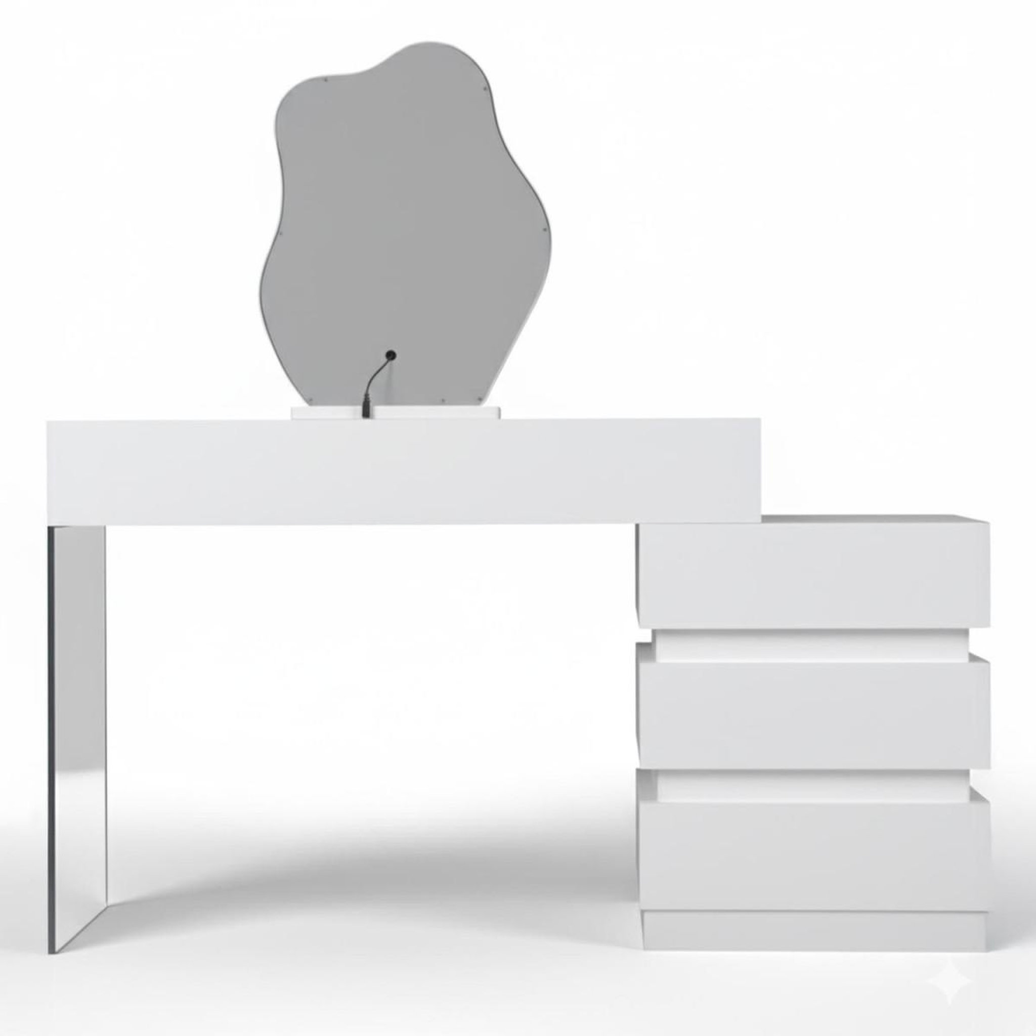 Voir la diapositive 4 : Paris Prix Coiffeuse extensible  5 tiroirs  sherazade  101-140cm blanc