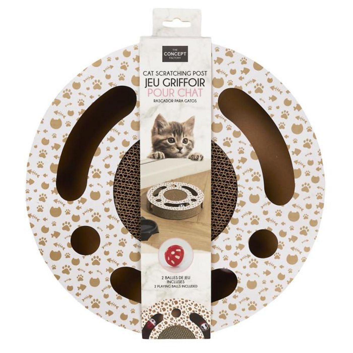 Paris Prix Griffoir Pour Chat 2 en 1  Circle  30cm Naturel