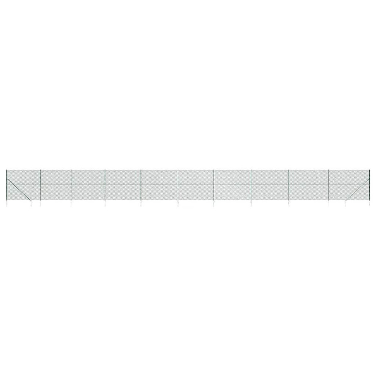 VIDAXL Cloture a mailles losangees avec piquet d'ancrage vert 1,4x25 m