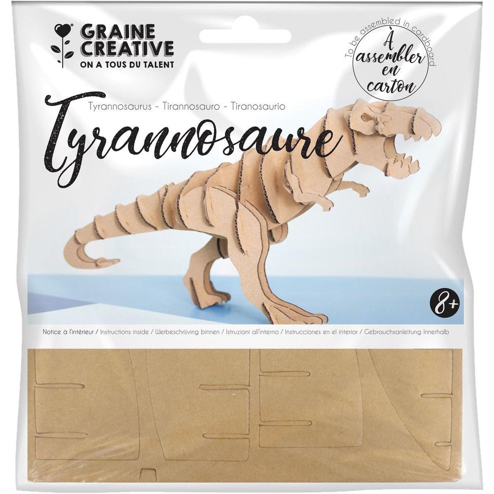 Voir la diapositive 2 : Graine créative Maquette en carton theme Tyranosaure