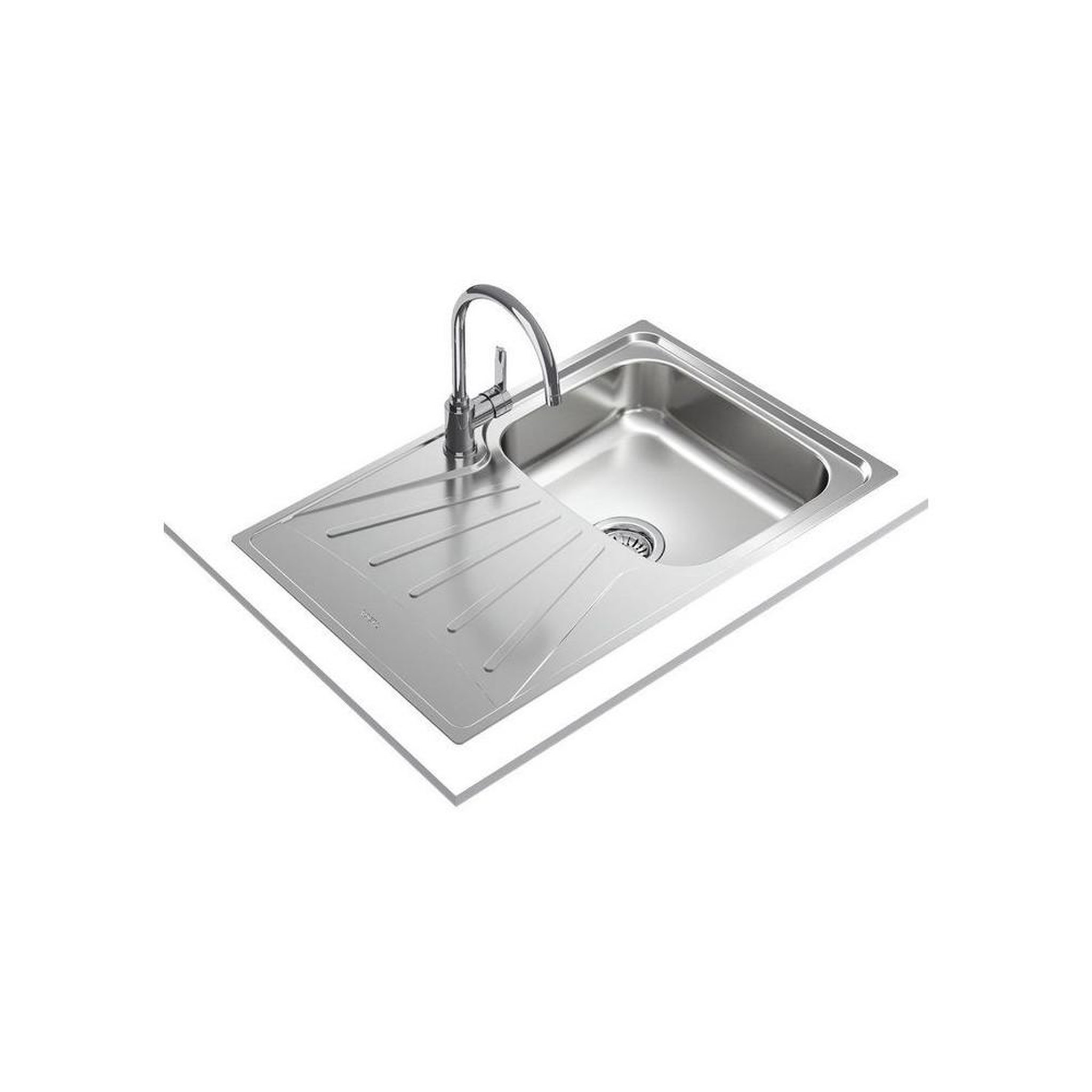 Voir la diapositive 3 : TEKA Teka starbright 45 évier encastrable réversible en inox mat, 1 cuve et 1 égouttoir, vidange manuelle panier 3½ avec siphon