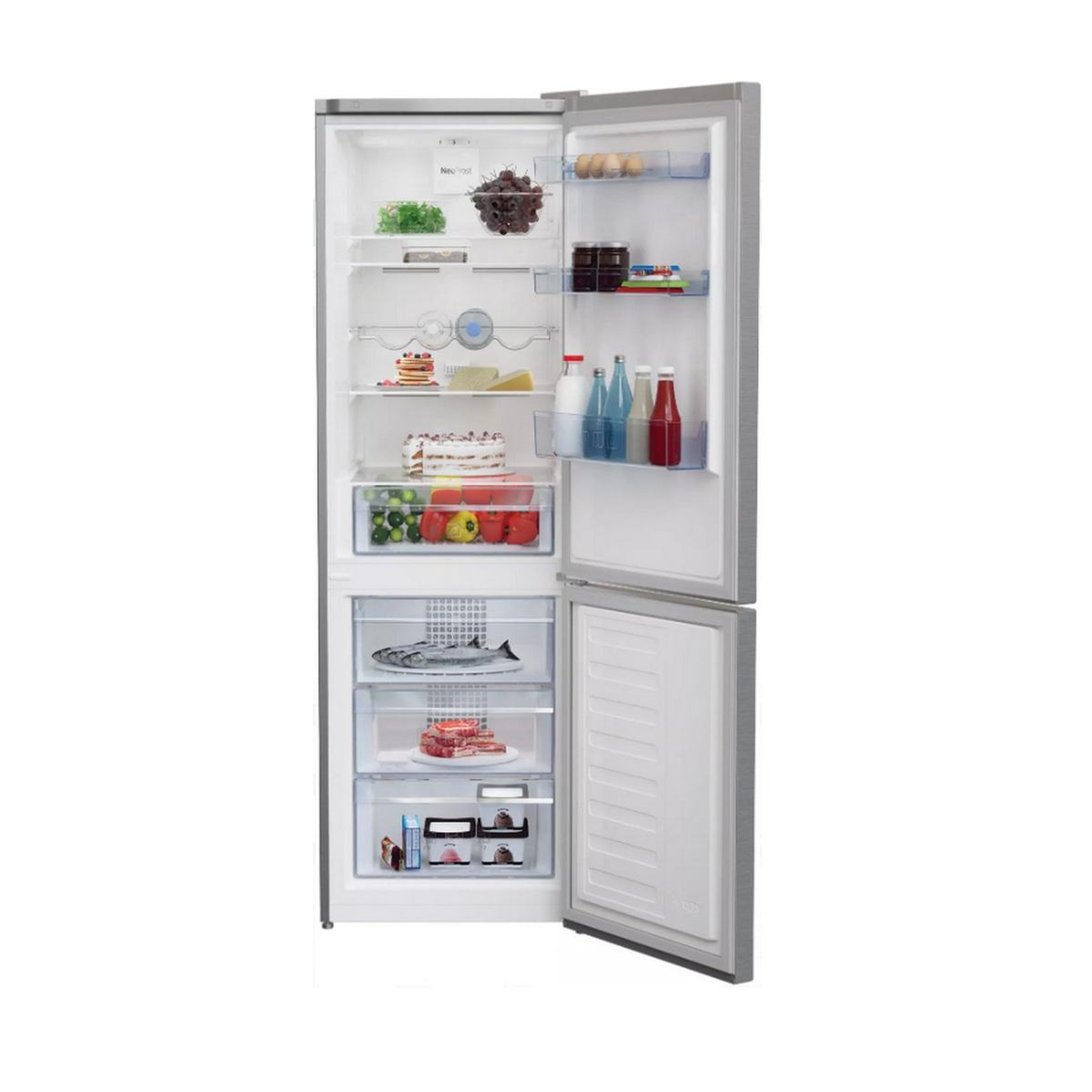 Voir la diapositive 3 : Beko Réfrigérateur combiné 60cm 324l ventilé métal brossé - RCNA366K40XBN