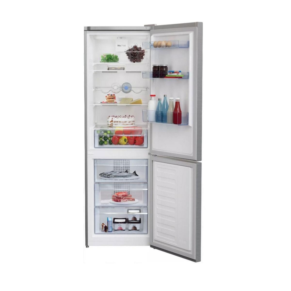 Beko Réfrigérateur combiné 60cm 324l ventilé métal brossé - RCNA366K40XBN