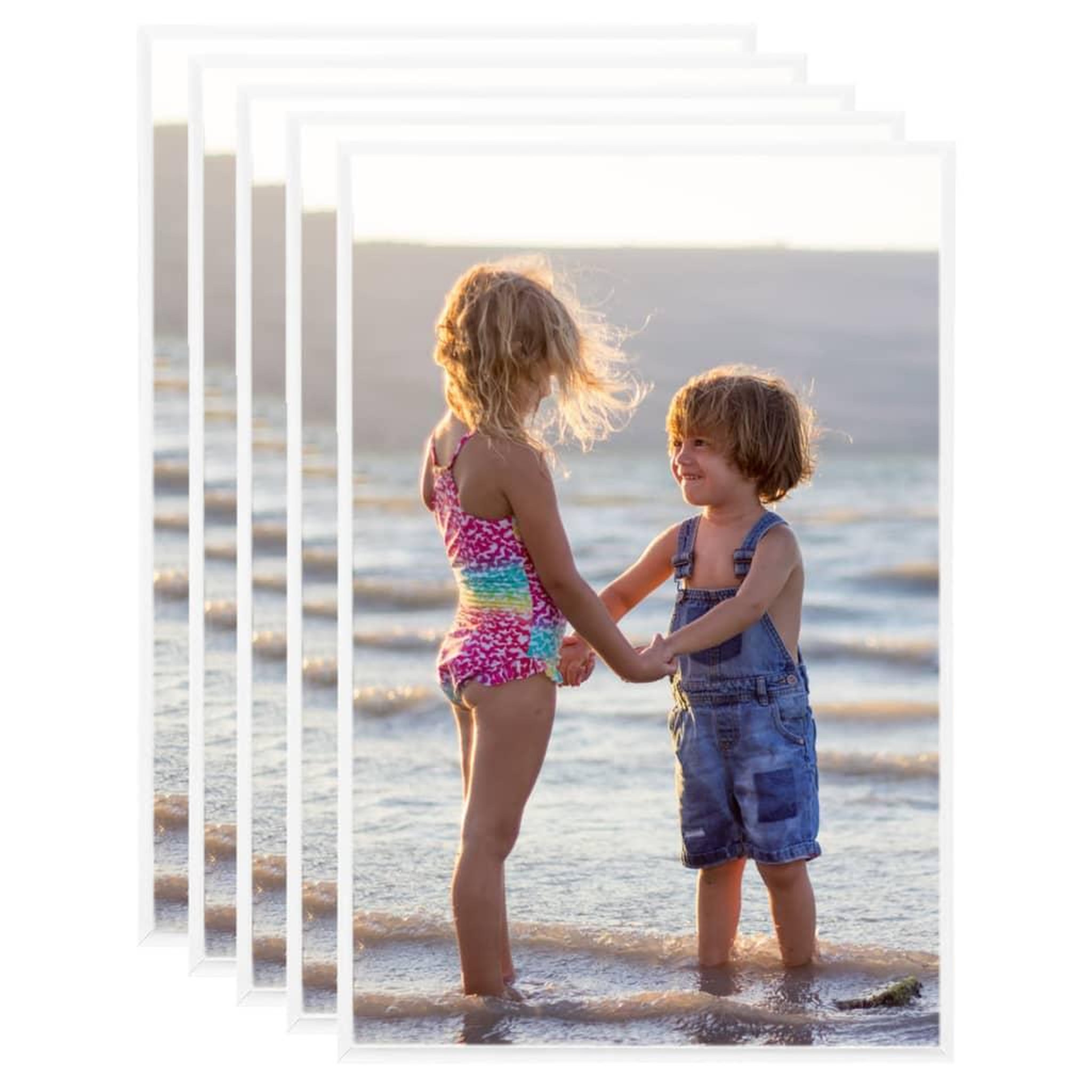Voir la diapositive 1 : VIDAXL Collage de cadres photo 5 pcs de mur table Blanc 70x90 cm MDF