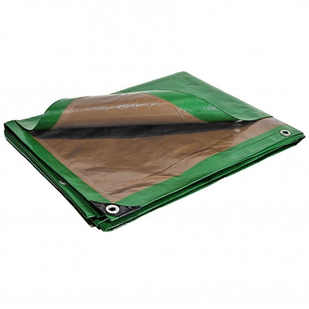 Tecplast Bâche plastique 8x12 m étanche traitée anti UV verte et marron 250g/m2 - bâche de protection polyéthylène haute qualité