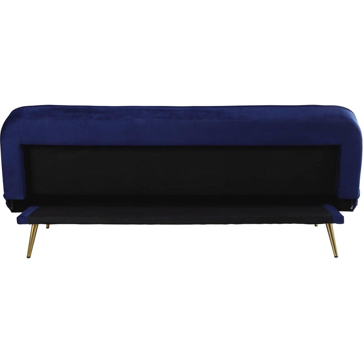 Habitat et Jardin Canapé Clic Clac en velours  James  - 180 x  83 x 75 cm - 3 places - Bleu foncé