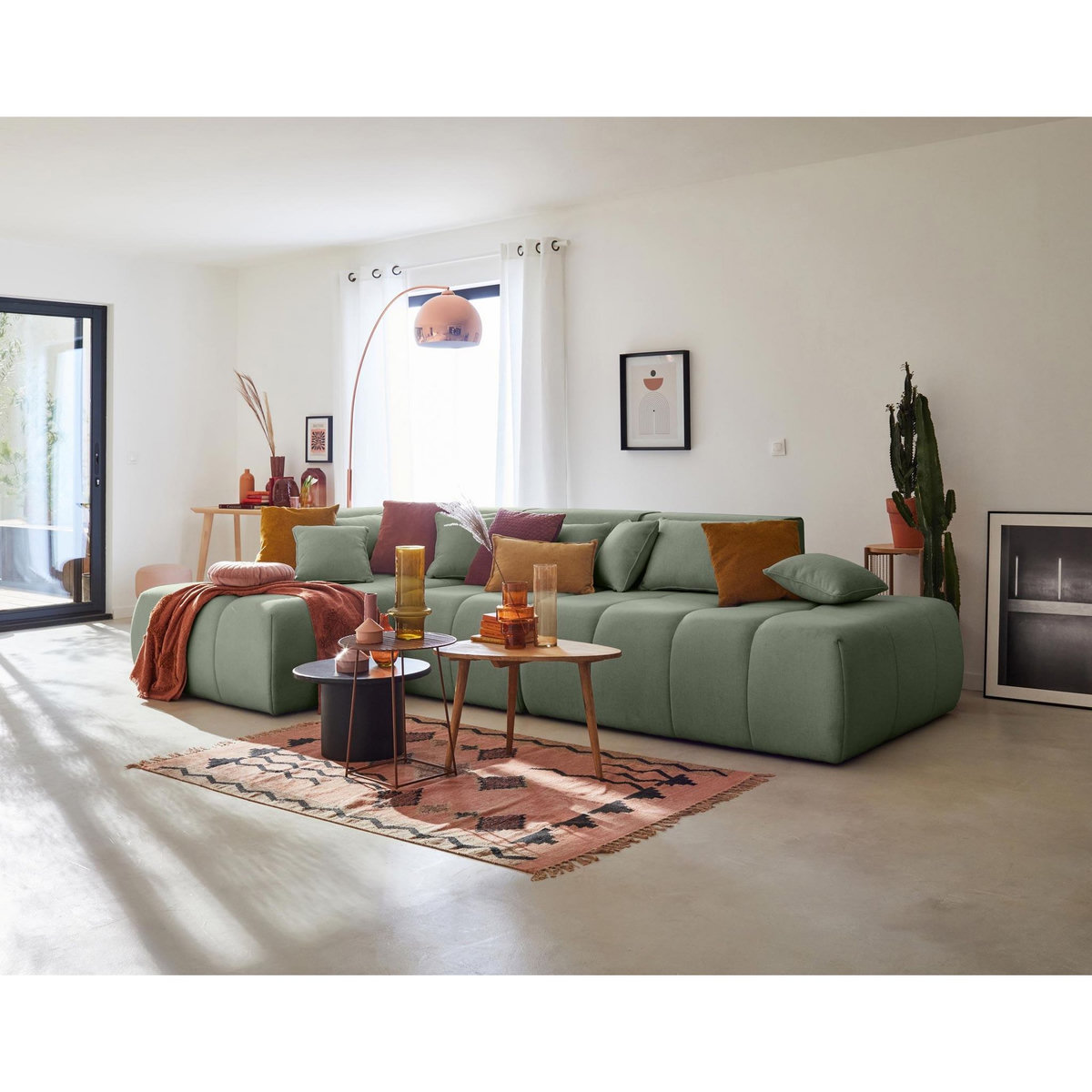 LISA DESIGN Caracas - canapé modulable d'angle gauche - 5 places - en tissu