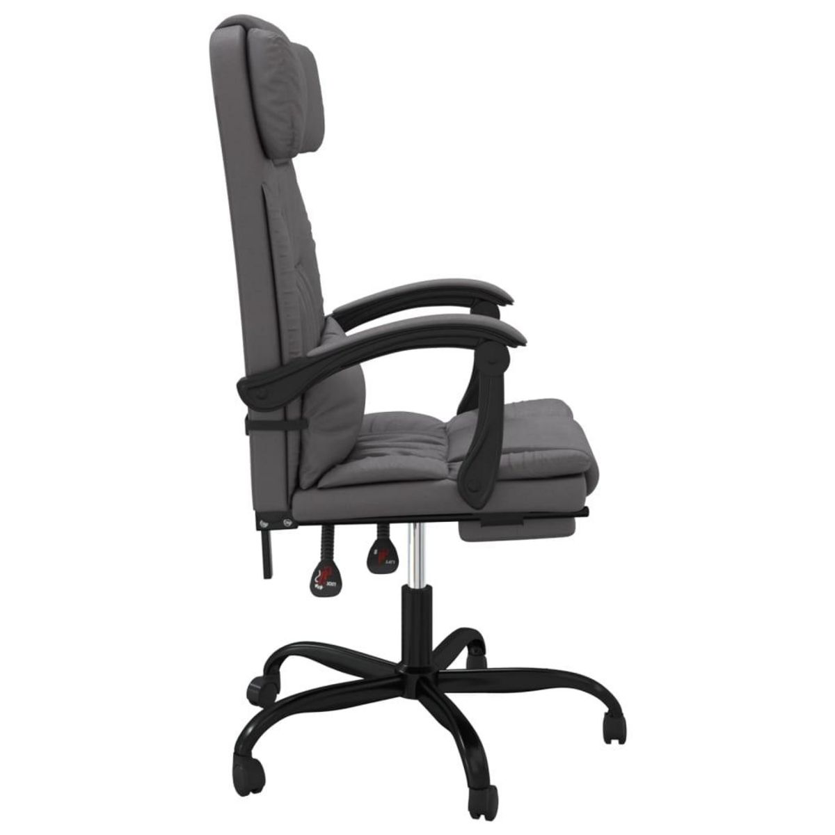 VIDAXL Fauteuil inclinable de bureau Gris Similicuir