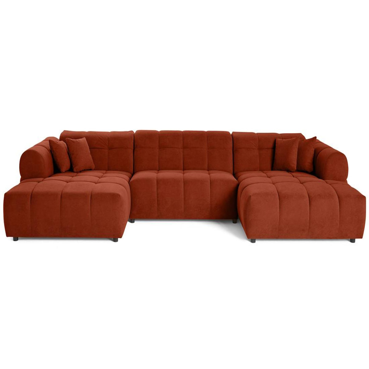LISA DESIGN Ray - canapé panoramique en u 7 places en tissu texturé