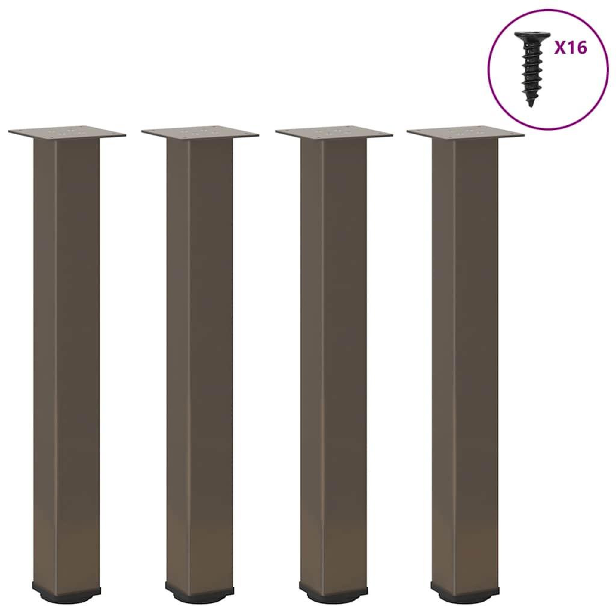 VIDAXL Pieds de table basse acier naturel 4 pcs 72-74 cm acier