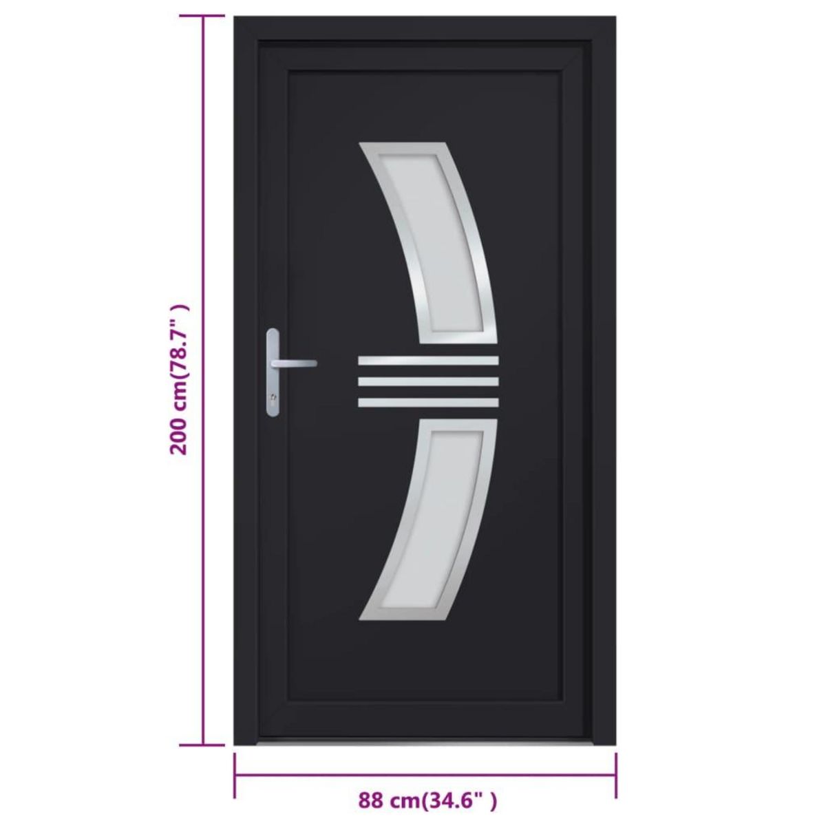 VIDAXL Porte d'entree anthracite 88x200 cm PVC