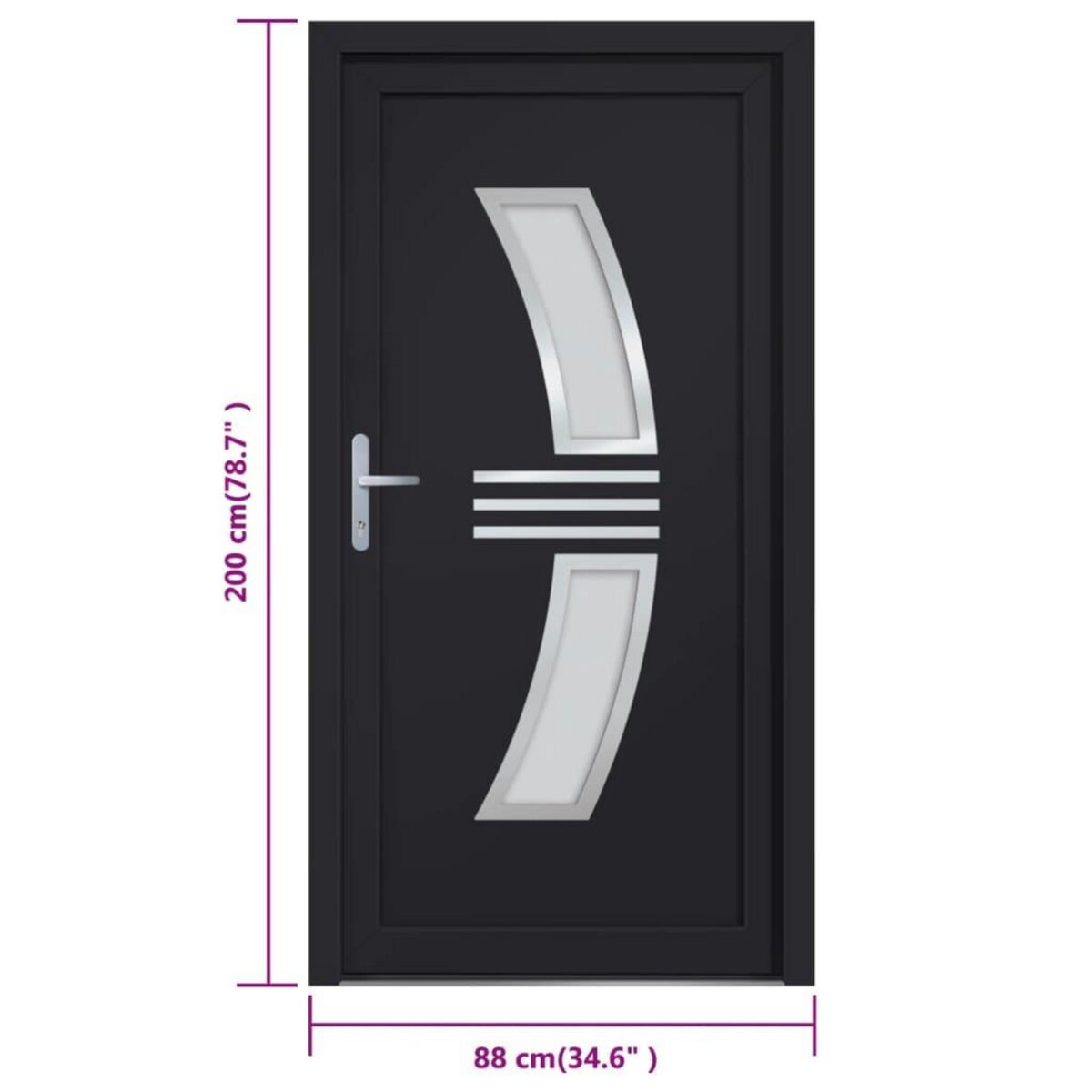 VIDAXL Porte d'entree anthracite 88x200 cm PVC