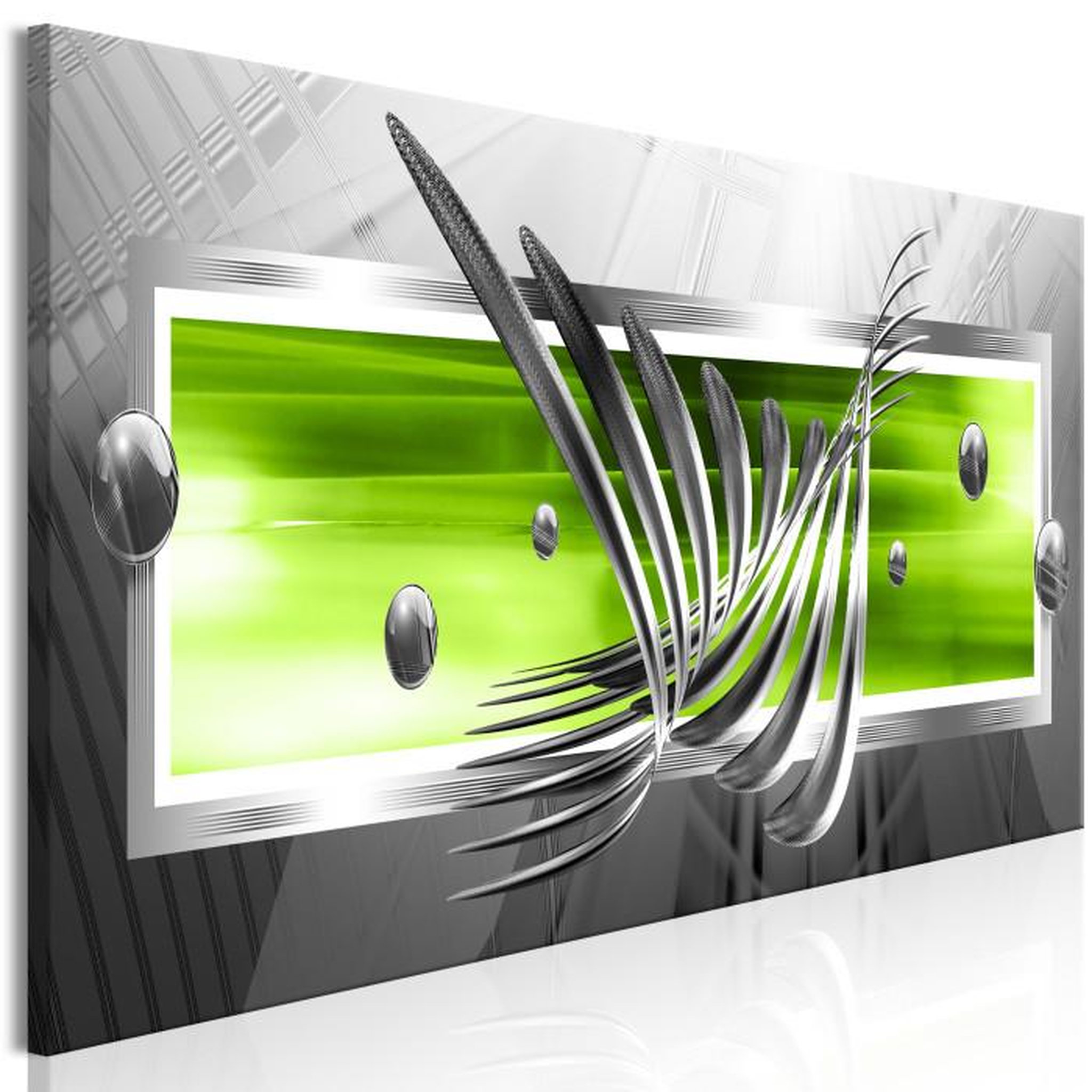 Paris Prix Tableau Imprimé  Silver Wings Narrow Green. Coloris disponibles : Multicolore