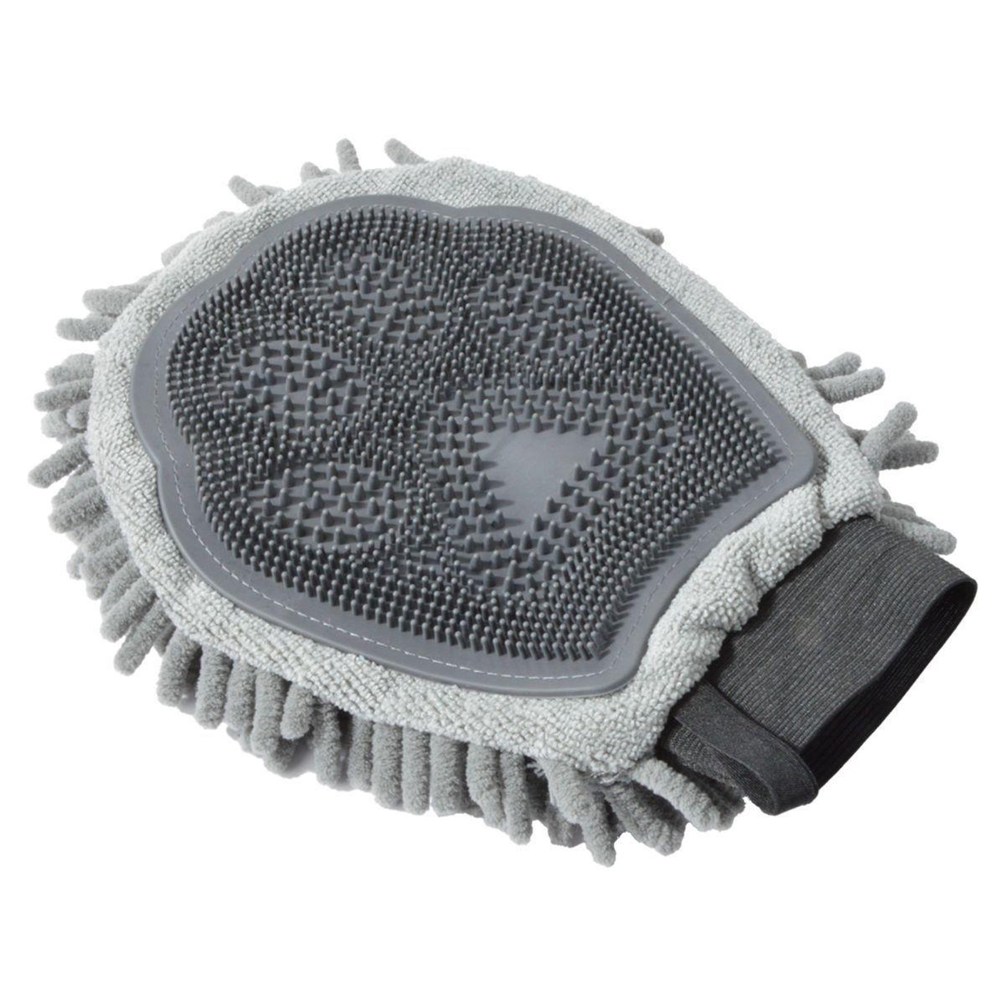 Voir la diapositive 2 : LOVE STORY Gant de toilettage en microfibre  2 en 1  25cm gris