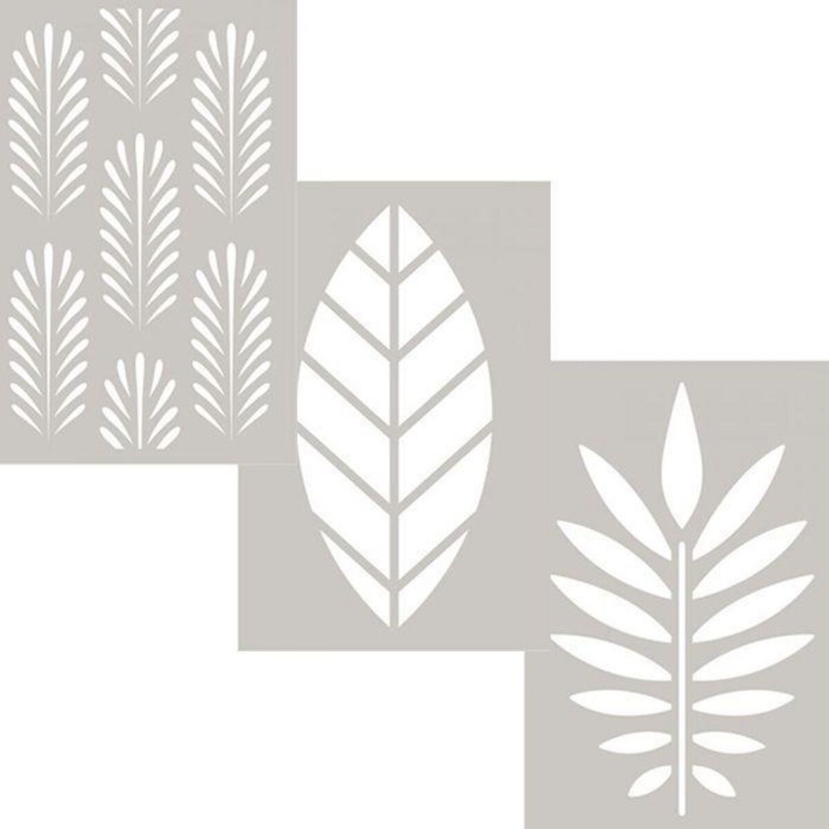 Artemio 3 pochoirs en plastique tropicaux 10 x 15 cm