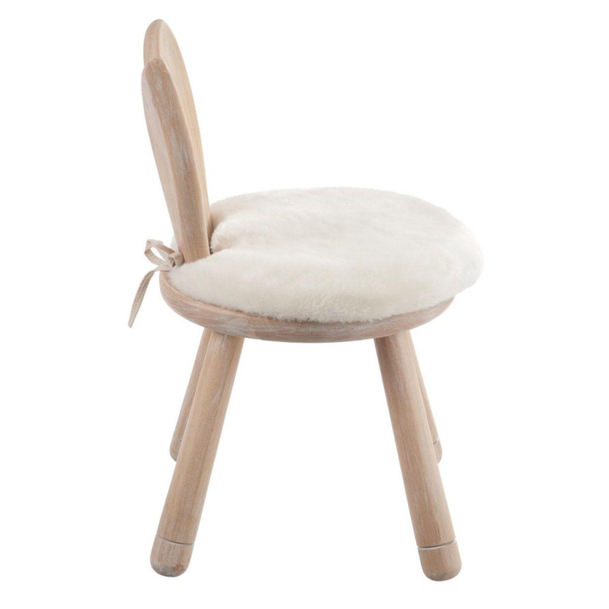 Voir la diapositive 3 : J-LINE Chaise pour enfant  oreilles lapin  56cm naturel