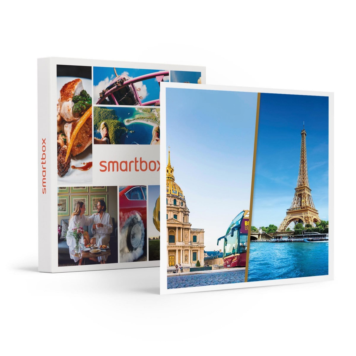 Smartbox Séjour en hôtel 3* ou 4* à Paris avec croisière sur la Seine et billet de bus Hop On, Hop Off - Coffret Cadeau Multi-thèmes