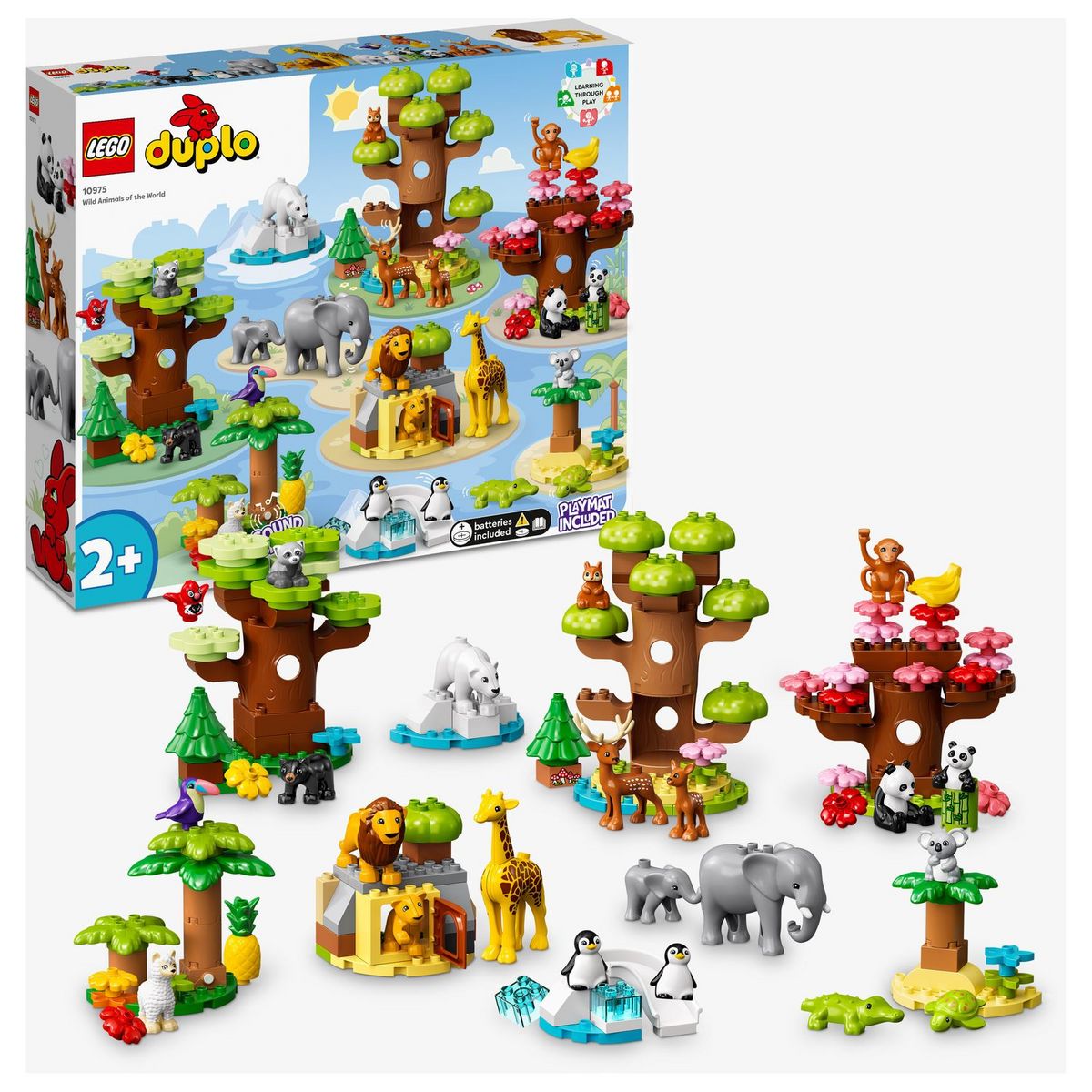 LEGO DUPLO 10975 Animaux Sauvages du Monde, Jouet et Figurines Éducatif Enfant 2 Ans