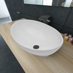 VIDAXL Lavabo en forme ovale Ceramique 40 x 33 cm Blanc