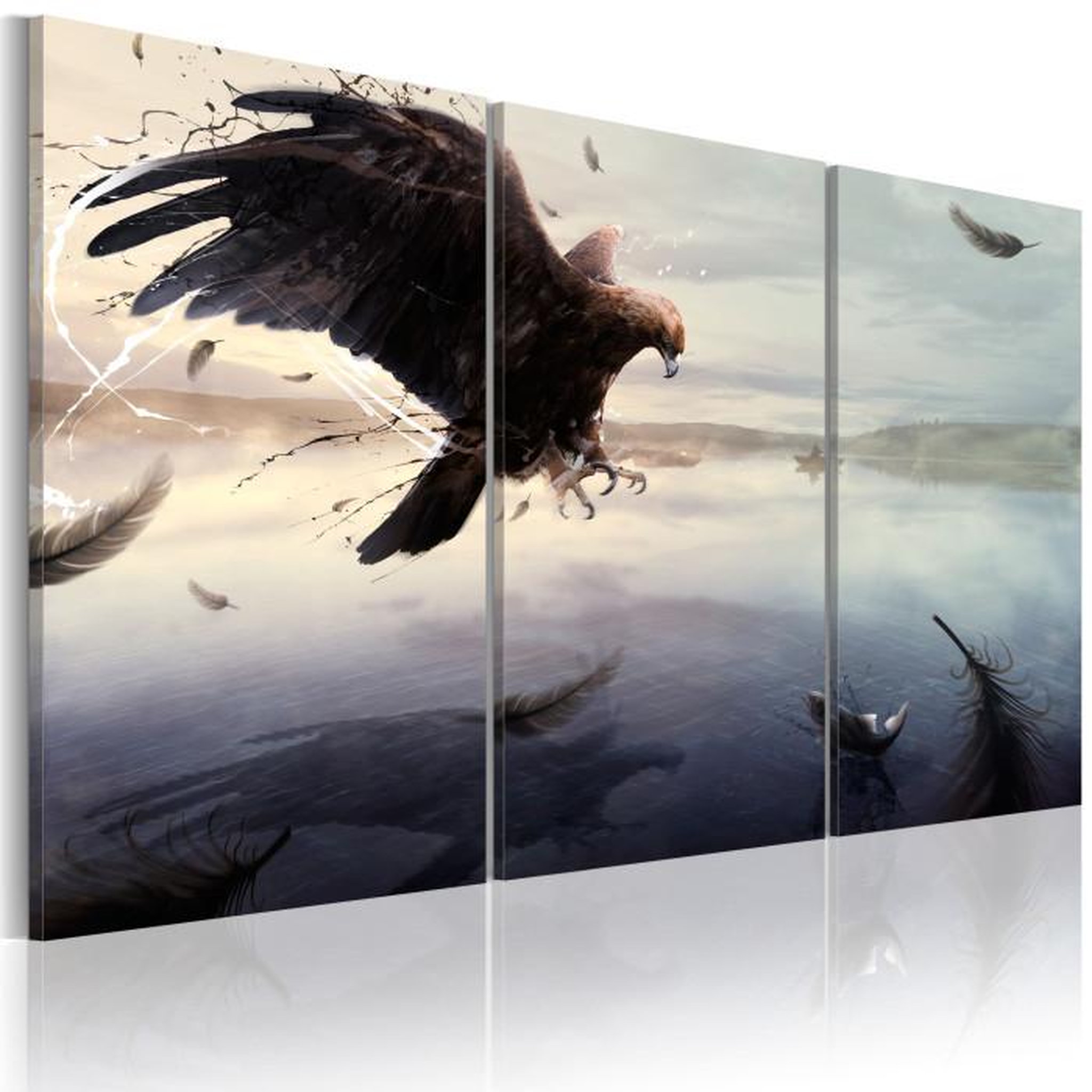 Paris Prix Tableau Imprimé  Aigle au dessus du Lac. Coloris disponibles : Multicolore