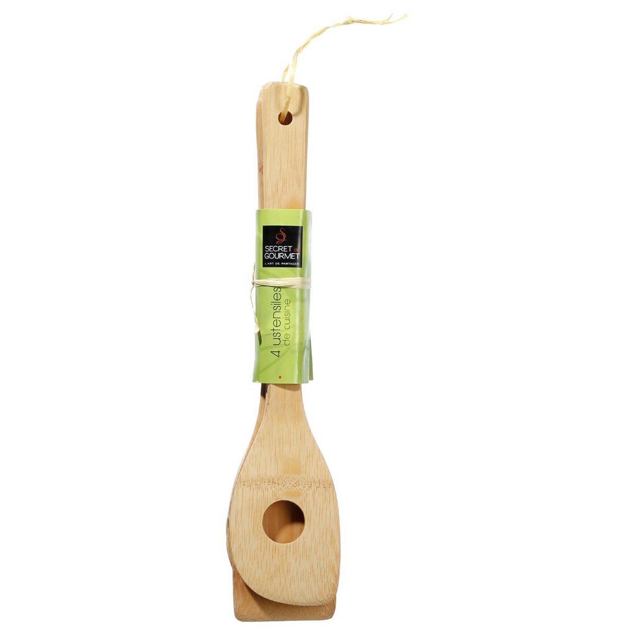 Voir la diapositive 6 : FIVE Lot de 4 ustensiles de cuisine  bambou  30cm naturel