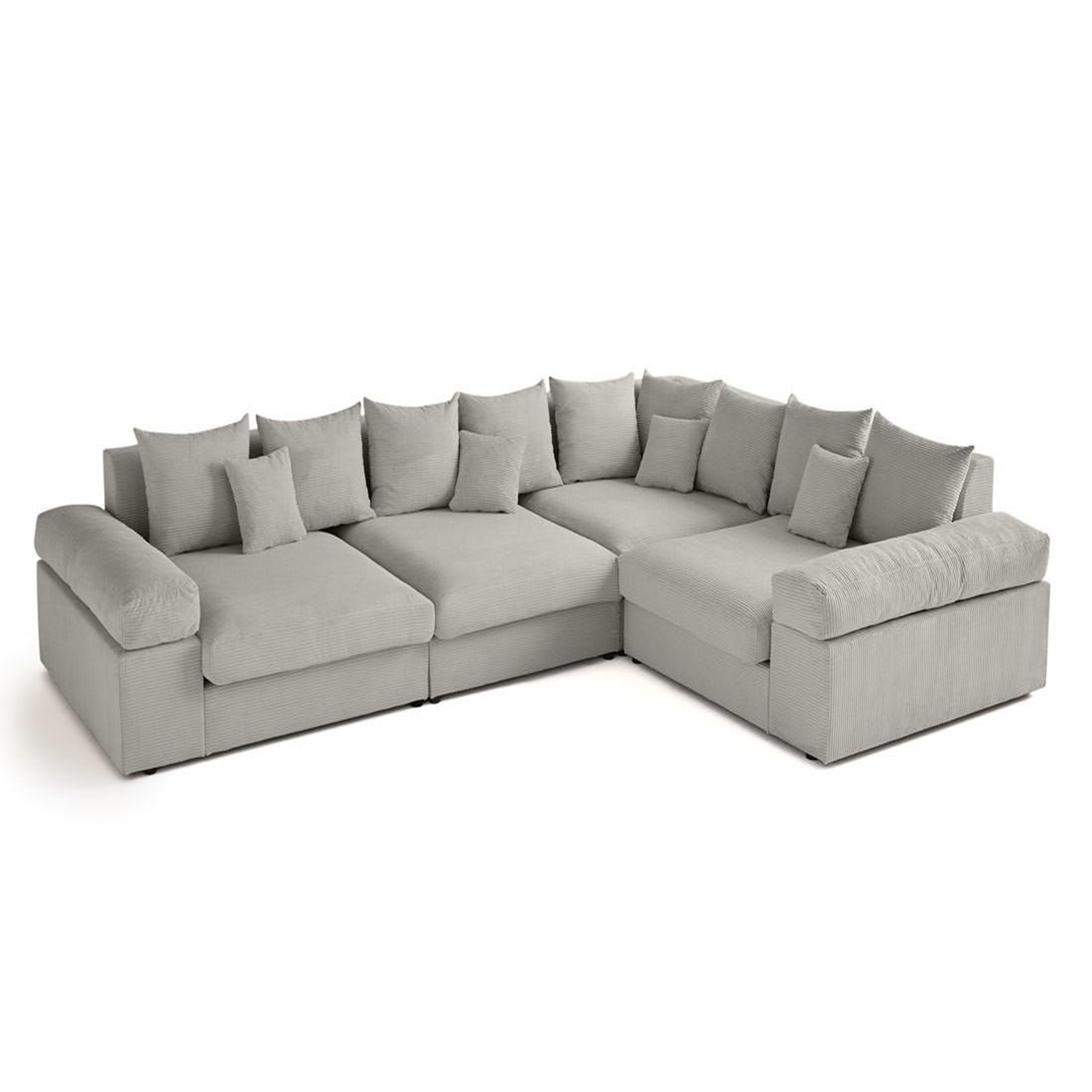 Voir la diapositive 3 : LISA DESIGN Aspen - canapé d'angle réversible 5 places - assise profonde - en velours côtelé
