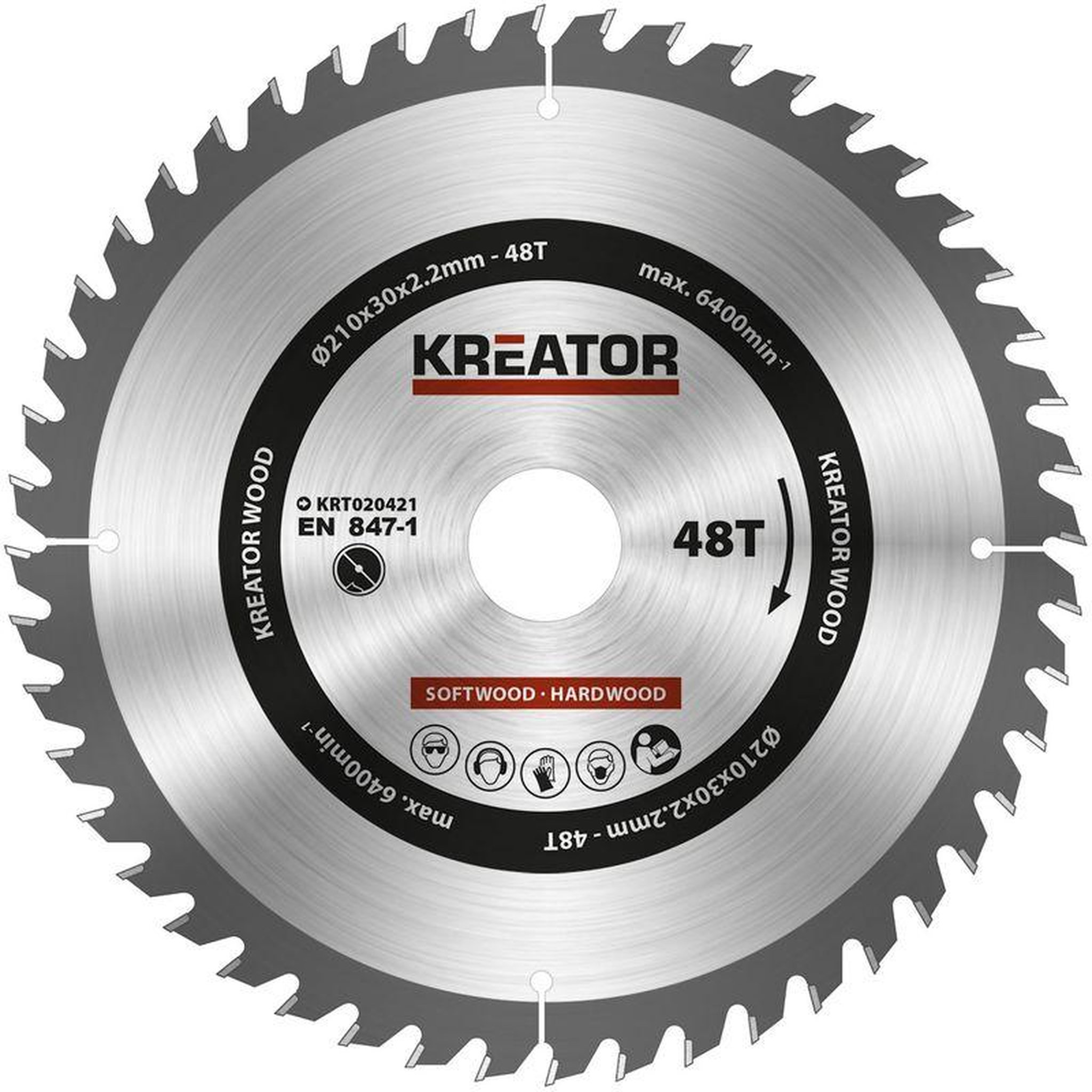 KREATOR 1 lame de scie circulaire 210 mm 2,2 mm 48 dents - alésage 30 mm