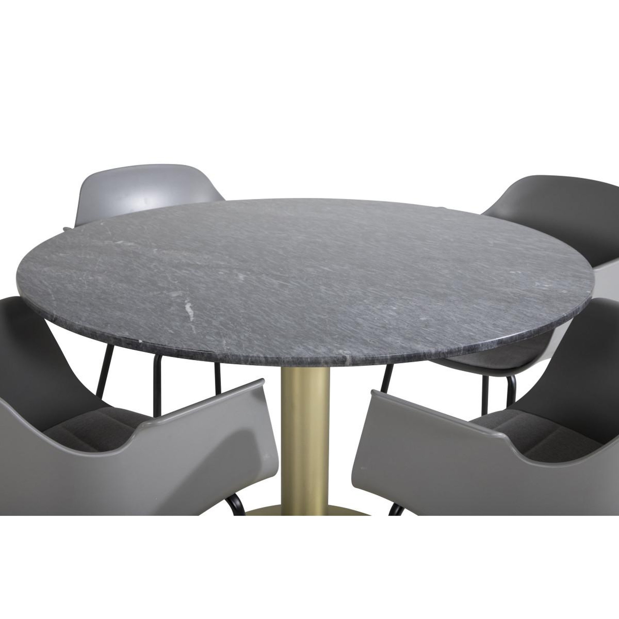 Voir la diapositive 3 : Paris Prix Ensemble table à manger & 4 chaises  estelle ii & comfort  106cm gris foncé & gris