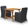 Voir la diapositive 1 : VIDAXL Ensemble a manger de jardin 3 pcs Noir