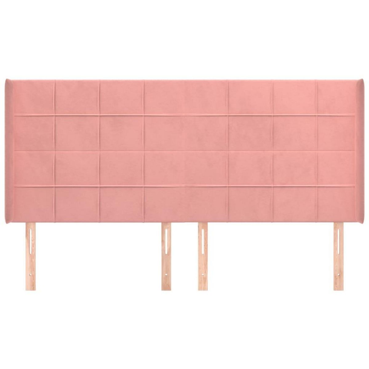 VIDAXL Tete de lit avec oreilles Rose 203x16x118/128 cm Velours