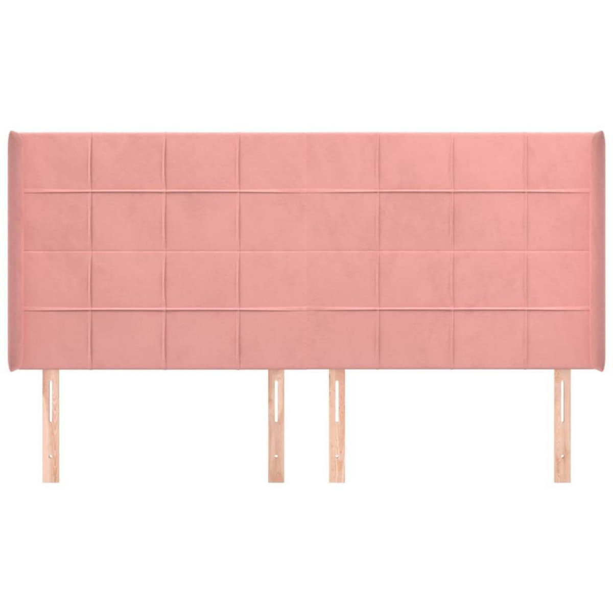 VIDAXL Tete de lit avec oreilles Rose 203x16x118/128 cm Velours