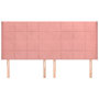 Voir la diapositive 3 : VIDAXL Tete de lit avec oreilles Rose 203x16x118/128 cm Velours