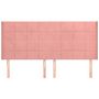 Voir la diapositive 3 : VIDAXL Tete de lit avec oreilles Rose 203x16x118/128 cm Velours